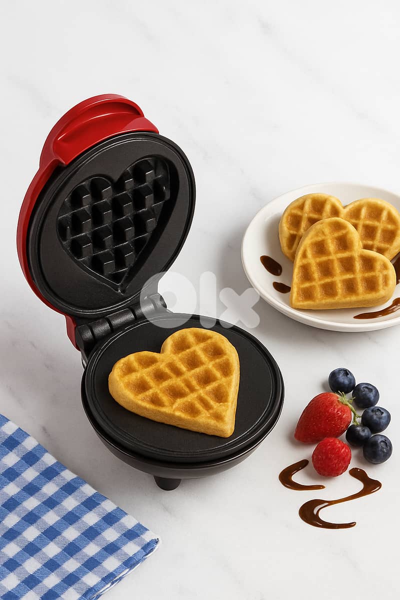 Mini waffle maker heart shape 0