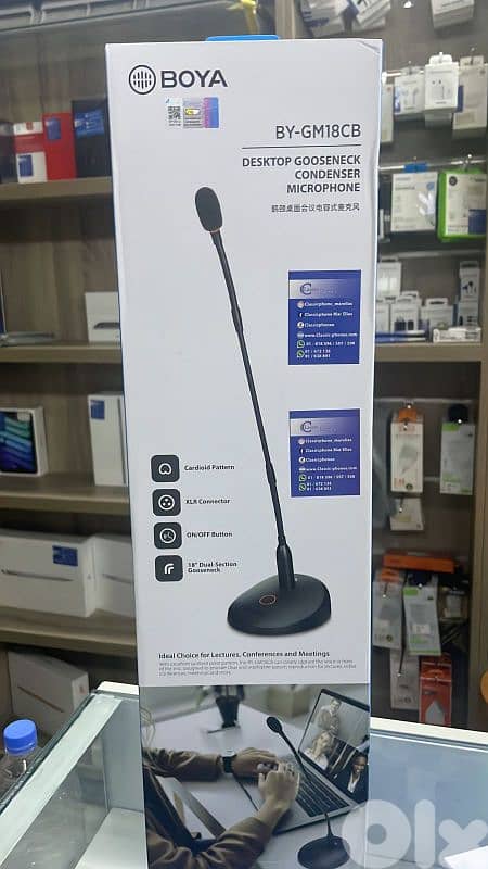 BOYA DESKTOP GOOSENECK CONDENSER MICROPHONE BY-GM18CB 0