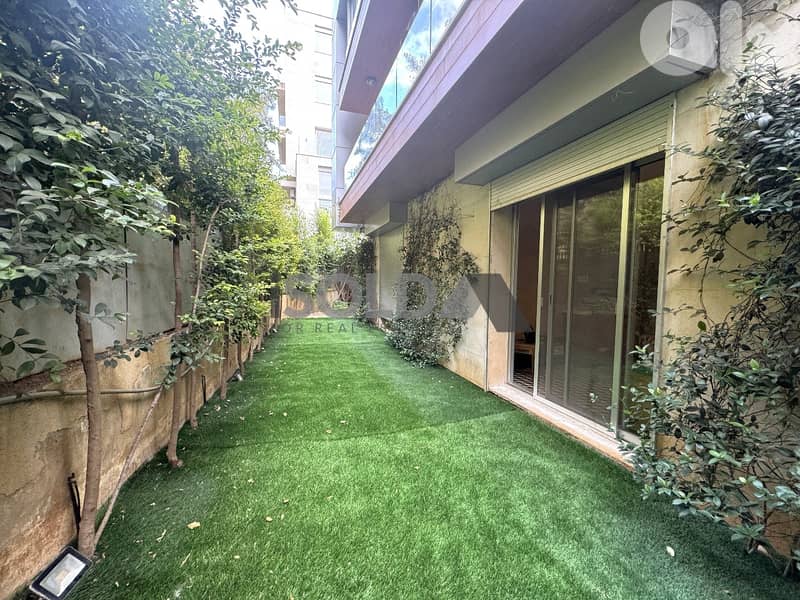 Garden-floor flat +shared Pool + open view for sale in Baabda / Yarzeh 0