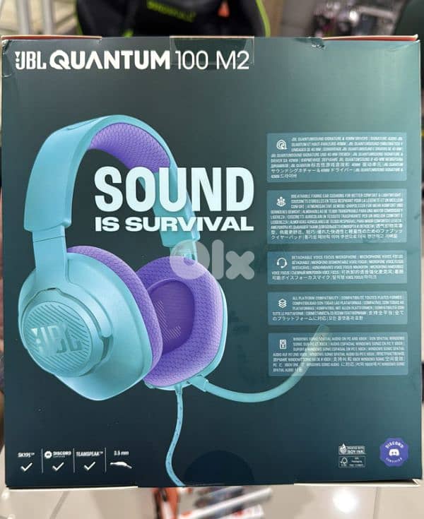 Jbl Quantum 100 M2 cyan 1