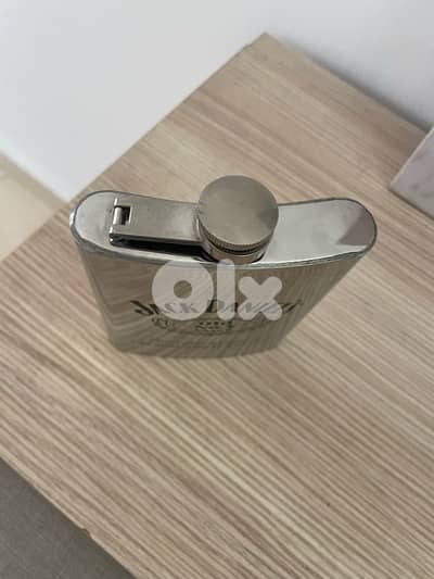 Flask chrome and stainless steel Jack Daniels
