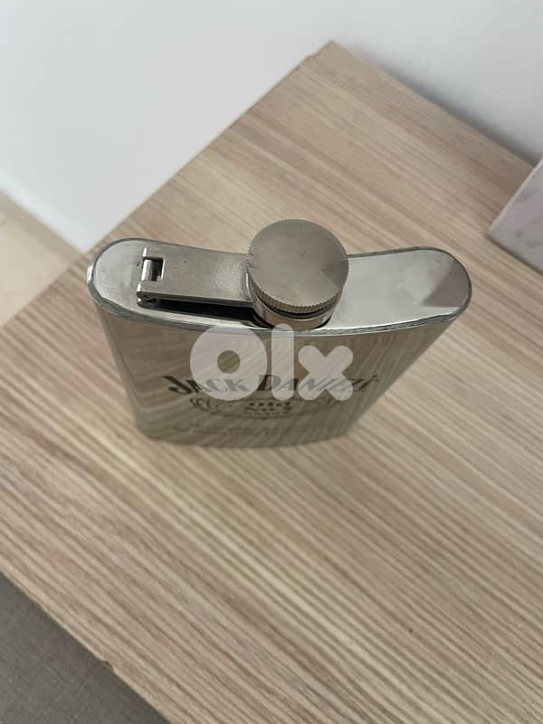 Flask chrome and stainless steel Jack Daniels 0