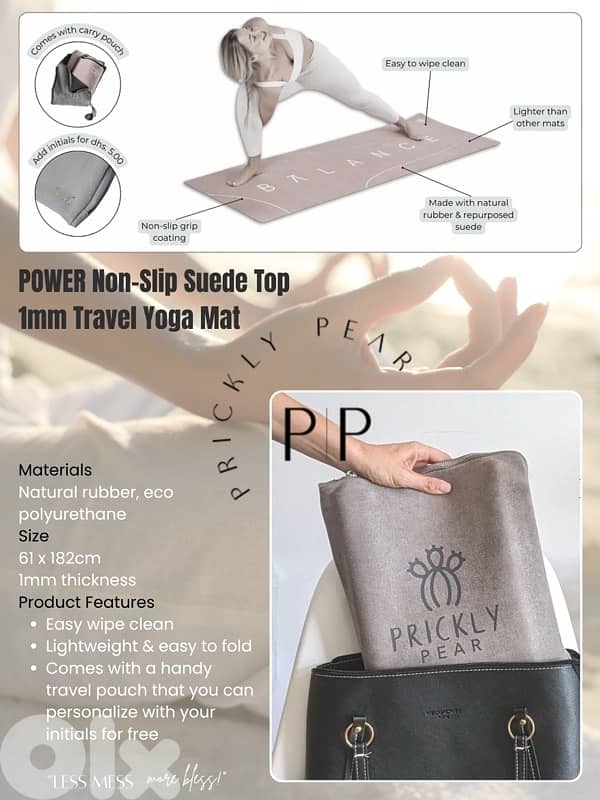 NONSLIP SUEDE YOGA TRAVEL MAT 3
