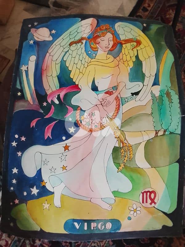 beautiful 2 paintings horoscope Aries and Virgo by  ida mousallem 1