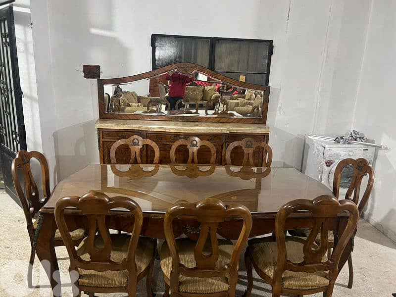 اوضة سفرة مصرية خشب زان مرصعة نحاس 2