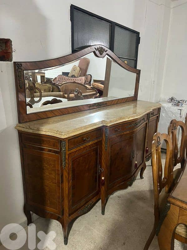 اوضة سفرة خشب زان مصرية مرصعة نحاس 2