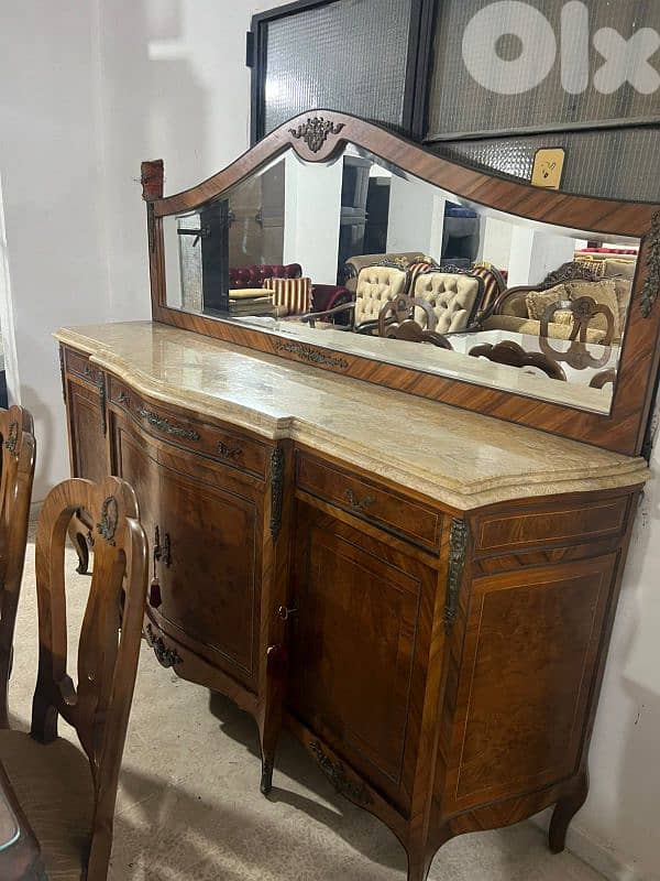 اوضة سفرة خشب زان مصرية مرصعة نحاس 3