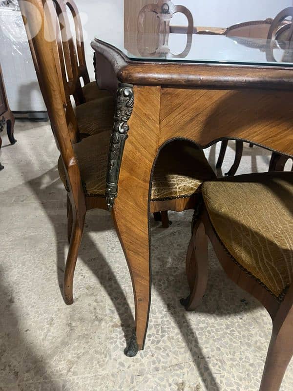 اوضة سفرة خشب زان مصرية مرصعة نحاس 5