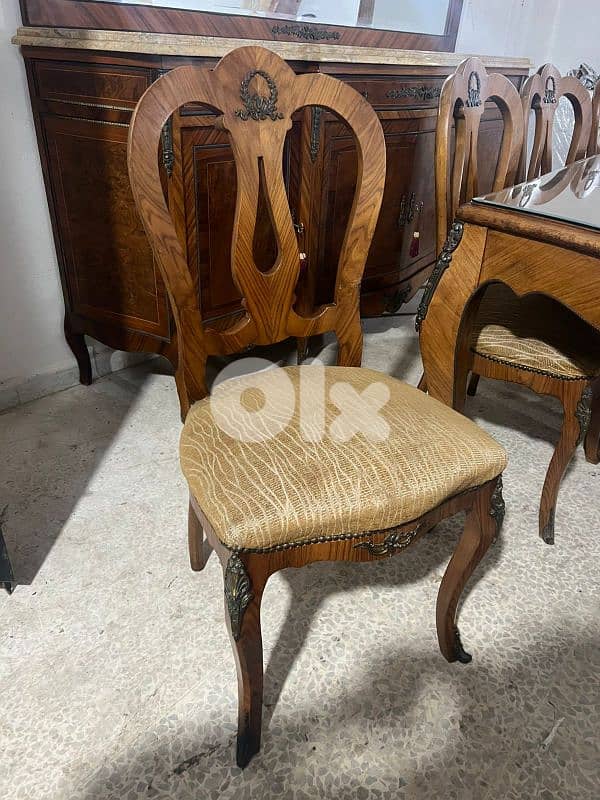 اوضة سفرة خشب زان مصرية مرصعة نحاس 7