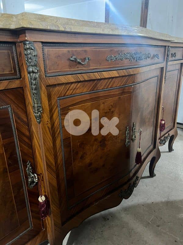 اوضة سفرة خشب زان مصرية مرصعة نحاس 8