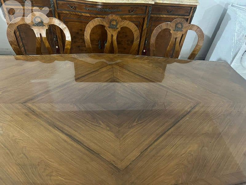 اوضة سفرة خشب زان مصرية مرصعة نحاس 9