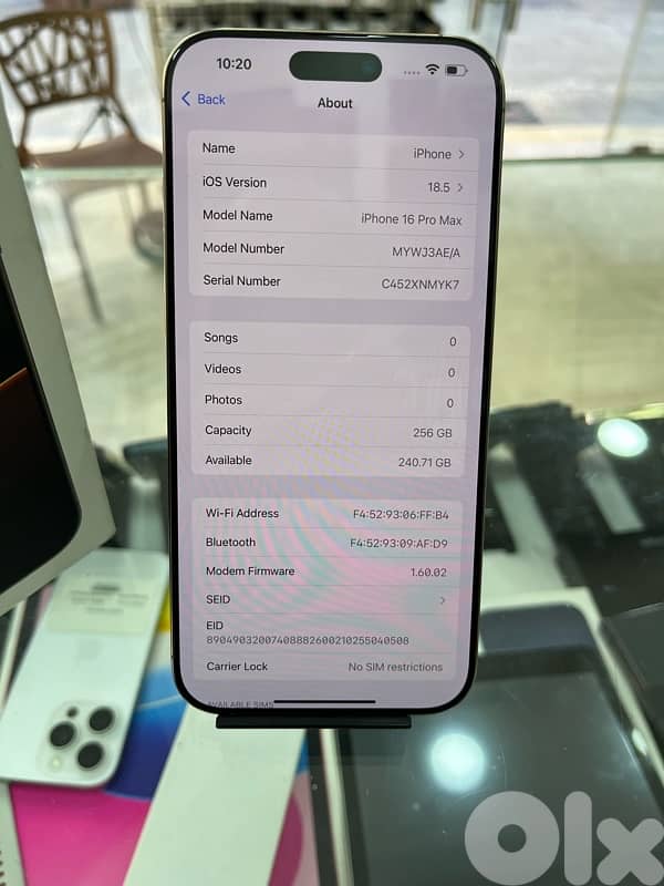 iphone 16 pro max 256gb desert titanium battery 100% apple warranty 3