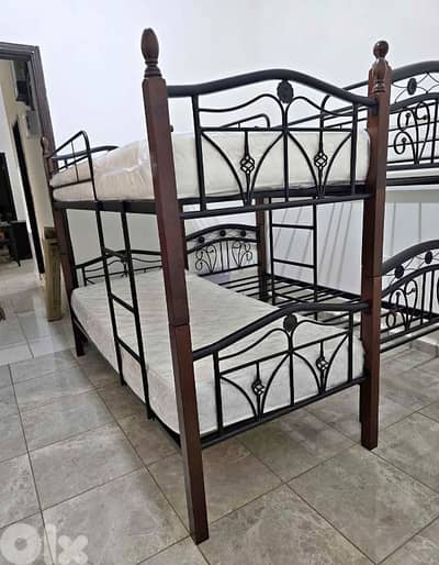 تخت مفرد طابقين 90 سم ماليزي شغل برا
