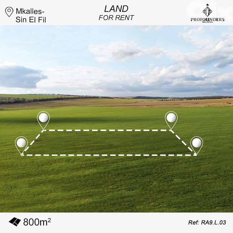 Prime Location Land for rent in Mkalles Sin El Fil ارض للايجار 0
