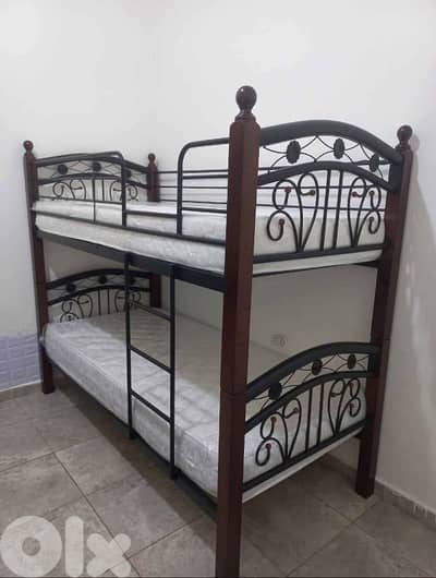 تخت طابقين 90 سم ماليزي تقيل شغل برا جيرسي خشب سميك