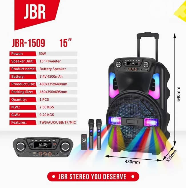 Jbr-1509 Outdoor Party Bluetooth Speaker 1