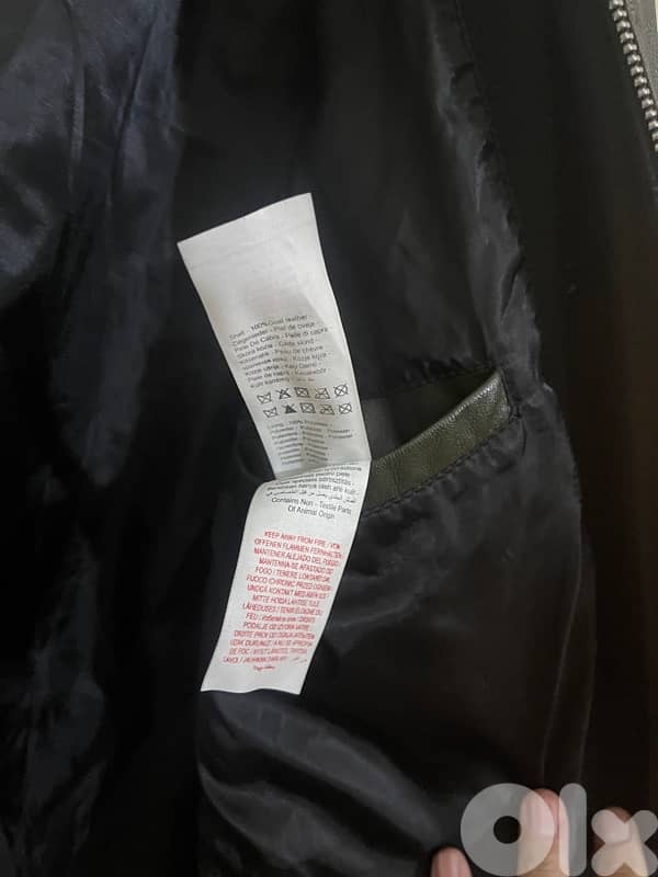 Jack jones dark olive leather jacket size xxl 7