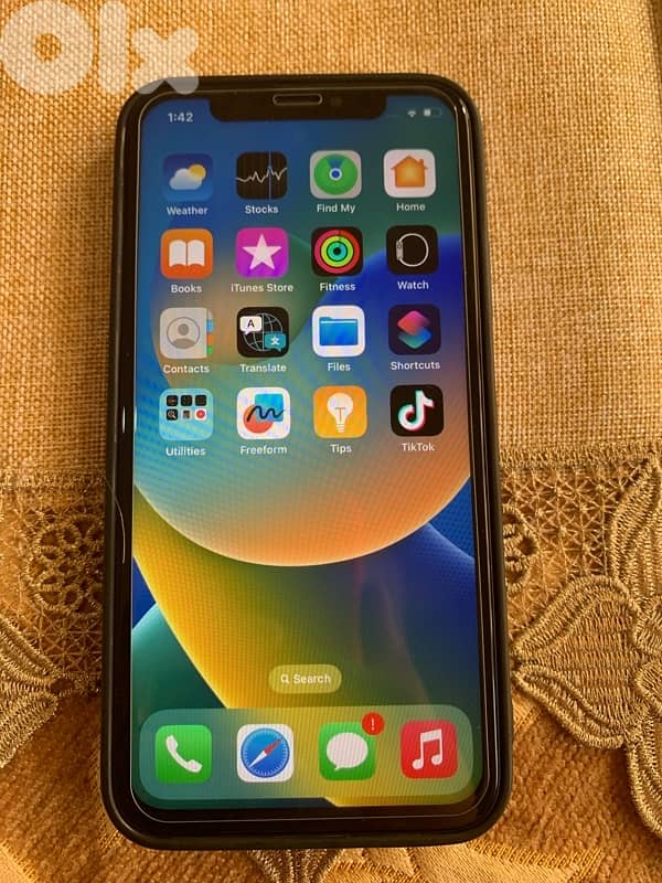 تلفون أيفون xs مغير شاشة بلا فيس أيدي مستعمل نضيف السعر 125$ 4