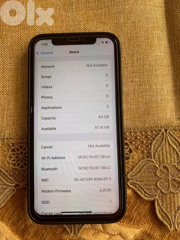 تلفون أيفون xs مغير شاشة بلا فيس أيدي مستعمل نضيف السعر 125$ 6