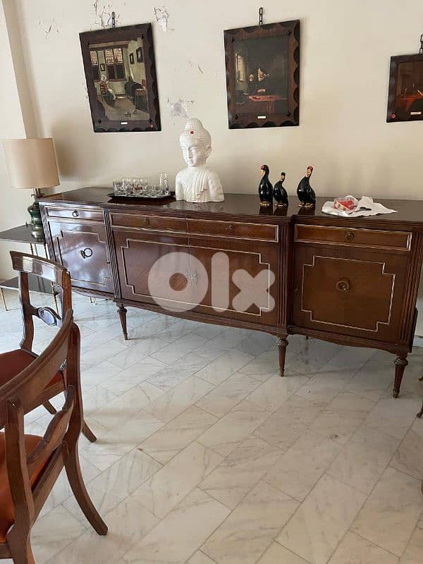 اوضة سفرة انكليزي قديم خشب زان 1