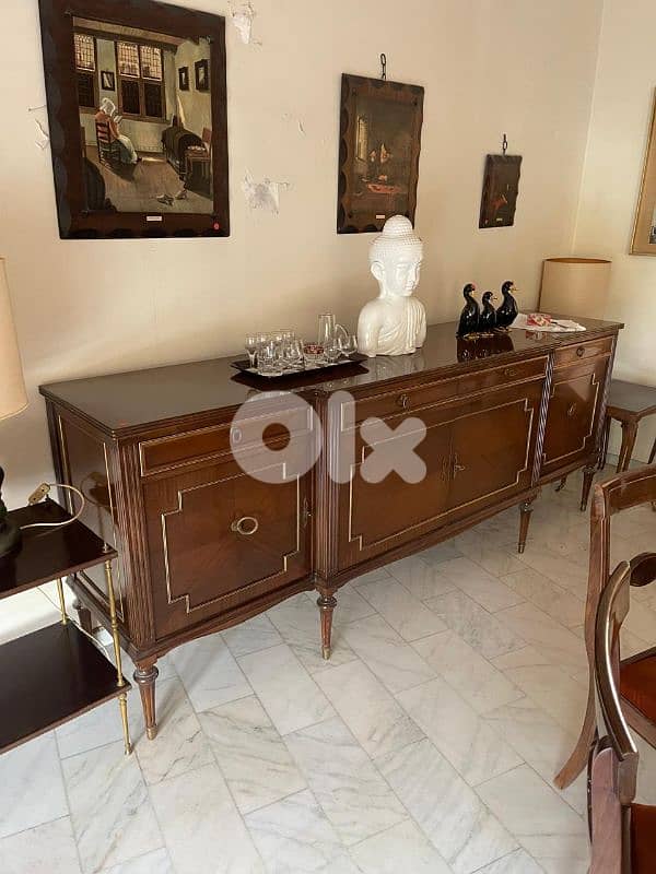 اوضة سفرة انكليزي قديم خشب زان 2