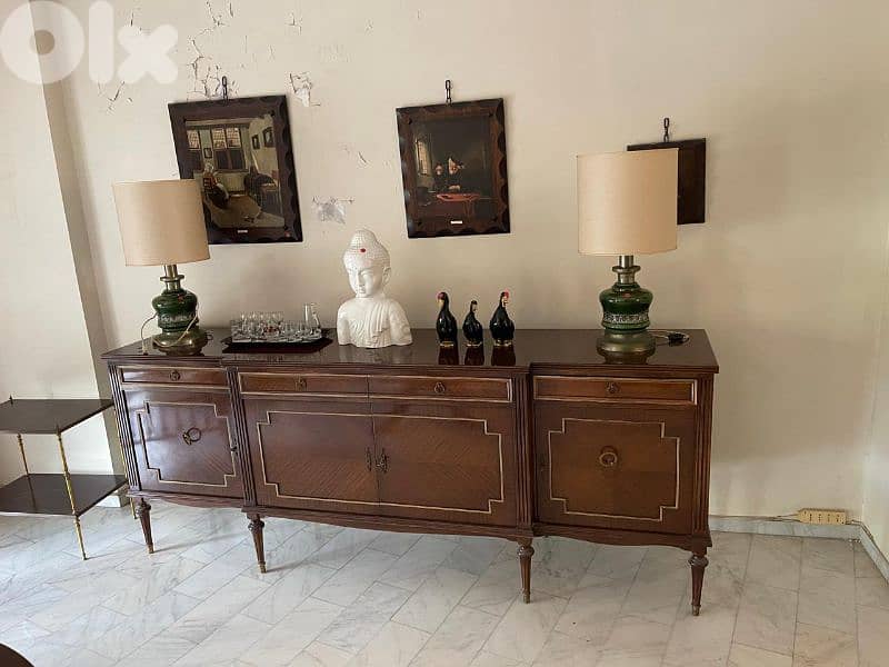 اوضة سفرة انكليزي قديم خشب زان 4