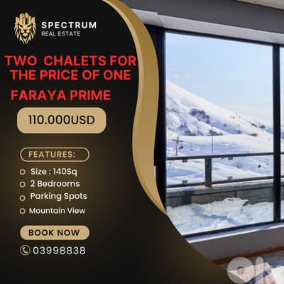 HOT DEAL!!! TWO CHALETS TOGETHER FOR SALE IN FARAYA PRIME , (KFA-190)