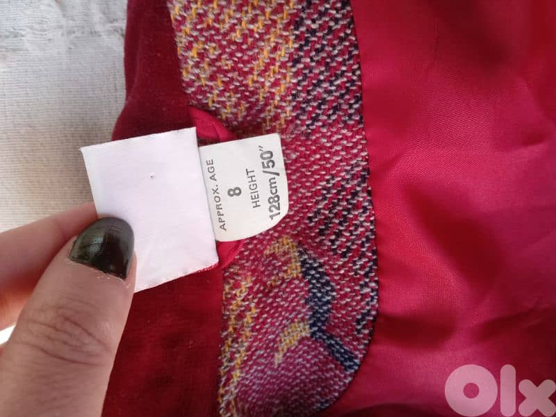 VINTAGE red velvet coat for girls 4