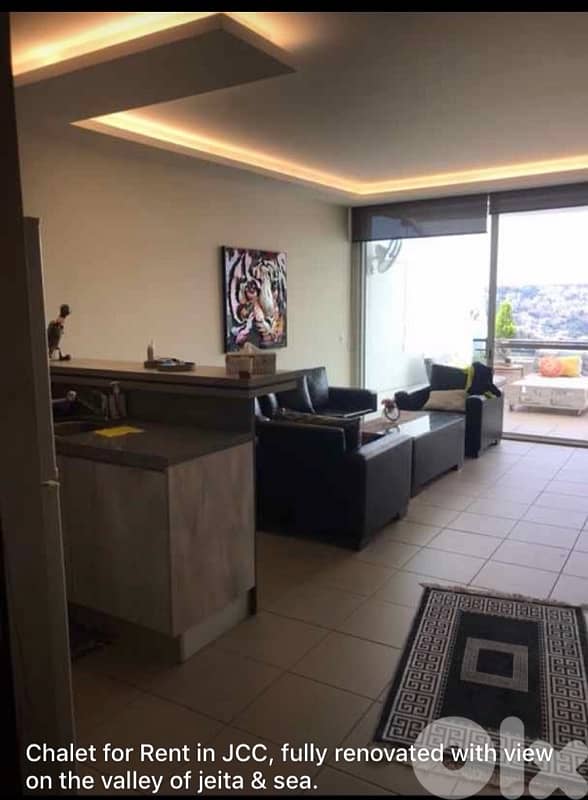 For rent chalet in JCC! Condition top, view on the valley of jeita&sea 1