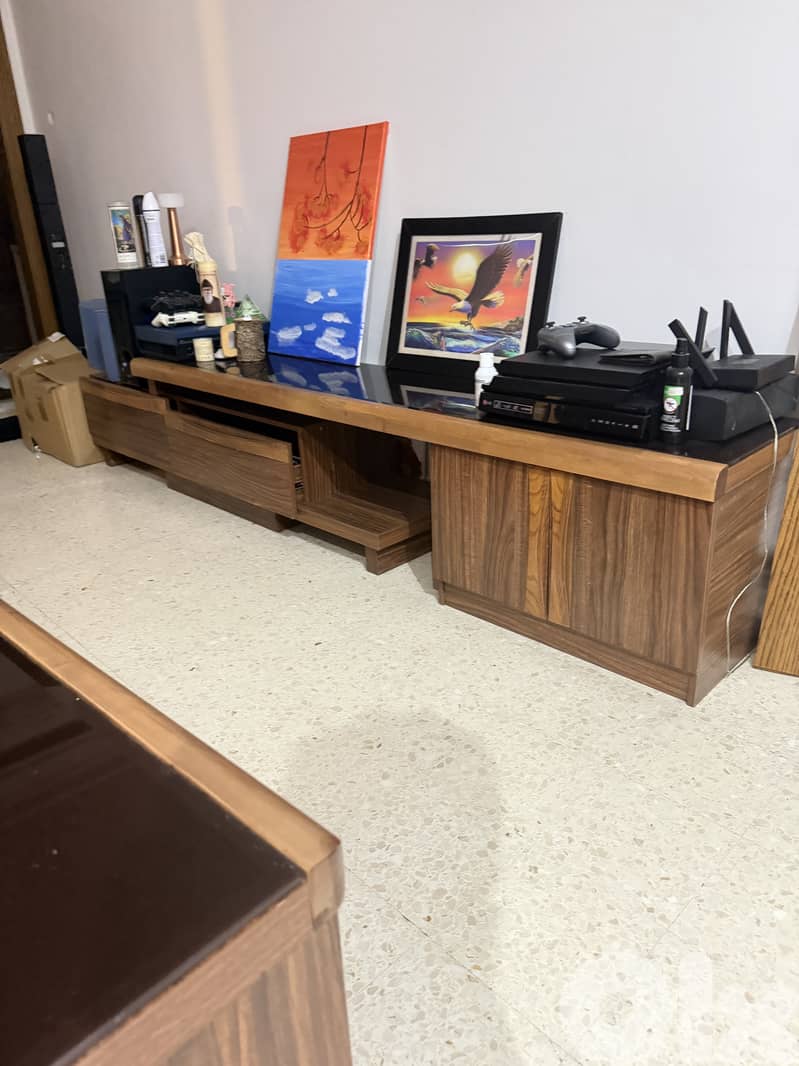 tv cabinet long wooden 0