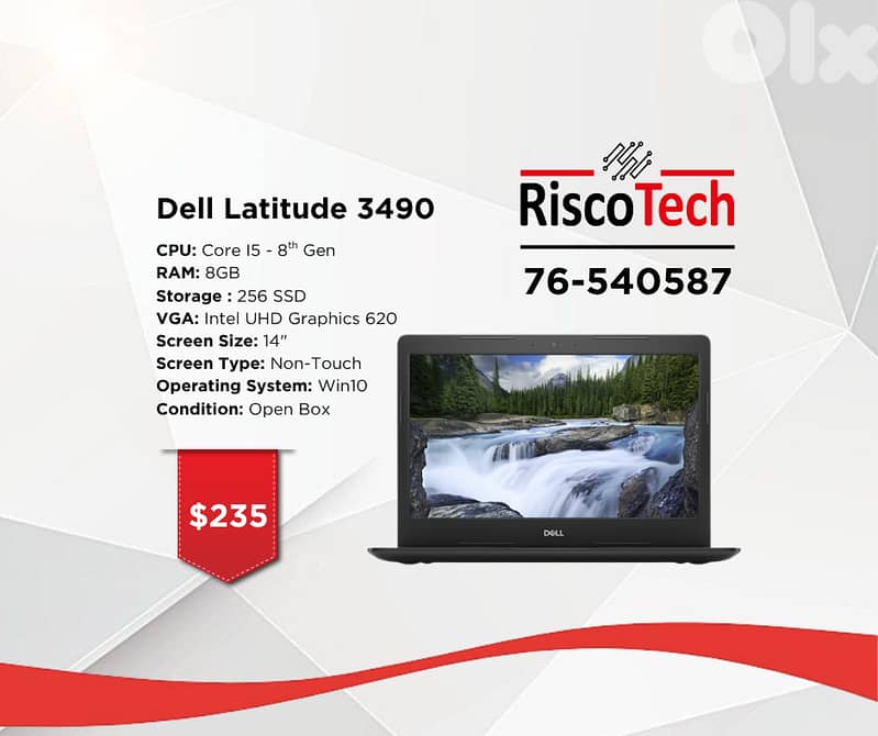 LAPTOP DELL LATITUDE 3490 - Core I5 - RAM 8GB - 256GB SSD - لابتوب 0