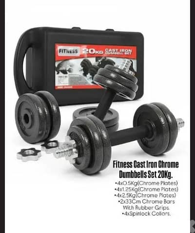 New Cast Iron Dumbbells Set 20kg