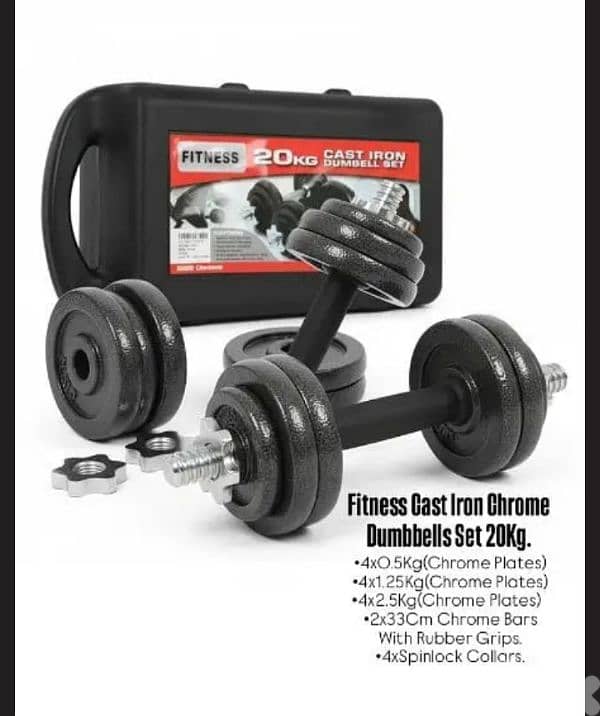New Cast Iron Dumbbells Set 20kg 0