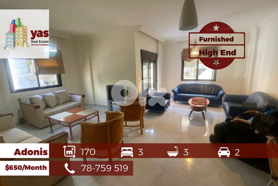 Adonis 170m2 | Furnished | Rent | Prime Location | High End | JA 0