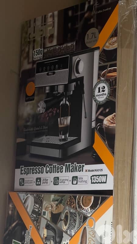 DSP Espresso Machine, grinder & milk frother 1