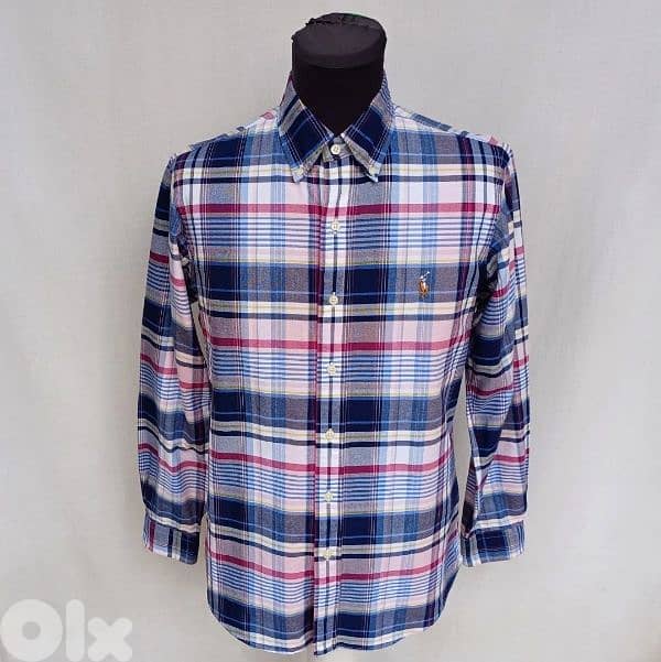 Ralph Lauren Custom Fit button-Up Check Long Sleeve shirt Mens S 0