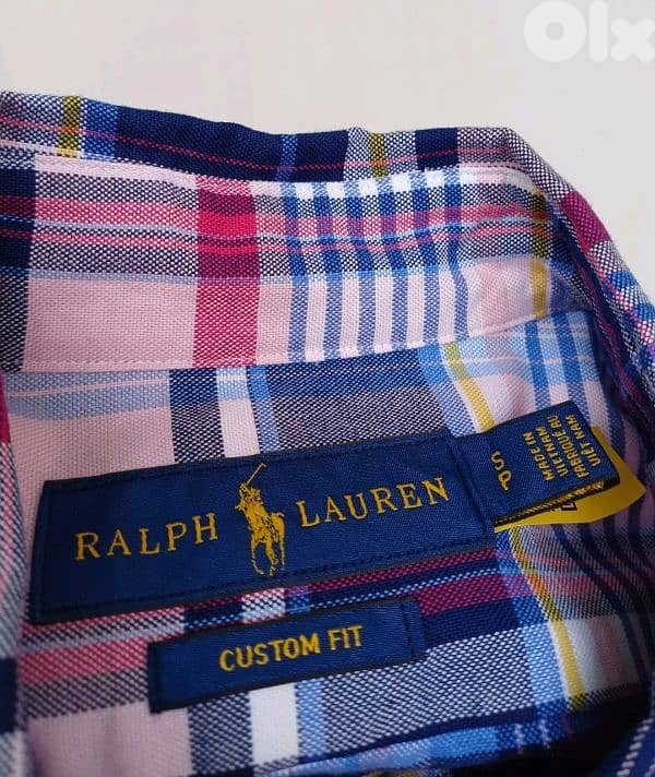 Ralph Lauren Custom Fit button-Up Check Long Sleeve shirt Mens S 6
