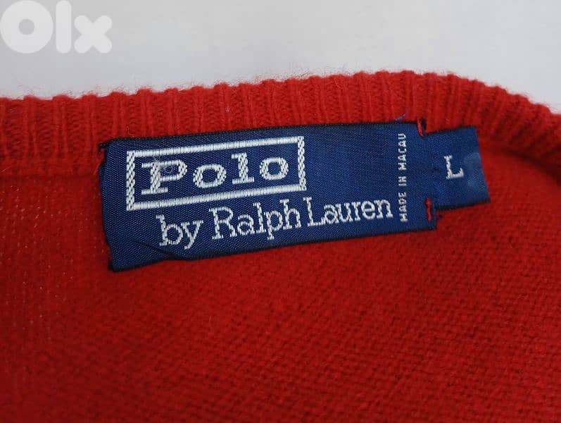 Polo Ralph Lauren 100% Lambswool Crew Neck Sweater Mens L 4