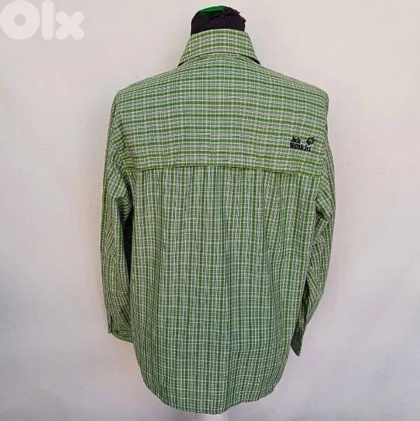 Jack Wolfskin QMC Plaid Outdoor button-UP Long Sleeve shirt Mens S 1