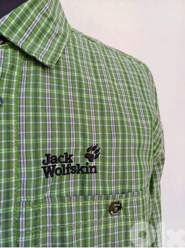 Jack Wolfskin QMC Plaid Outdoor button-UP Long Sleeve shirt Mens S 2