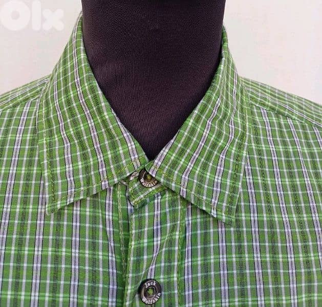 Jack Wolfskin QMC Plaid Outdoor button-UP Long Sleeve shirt Mens S 3
