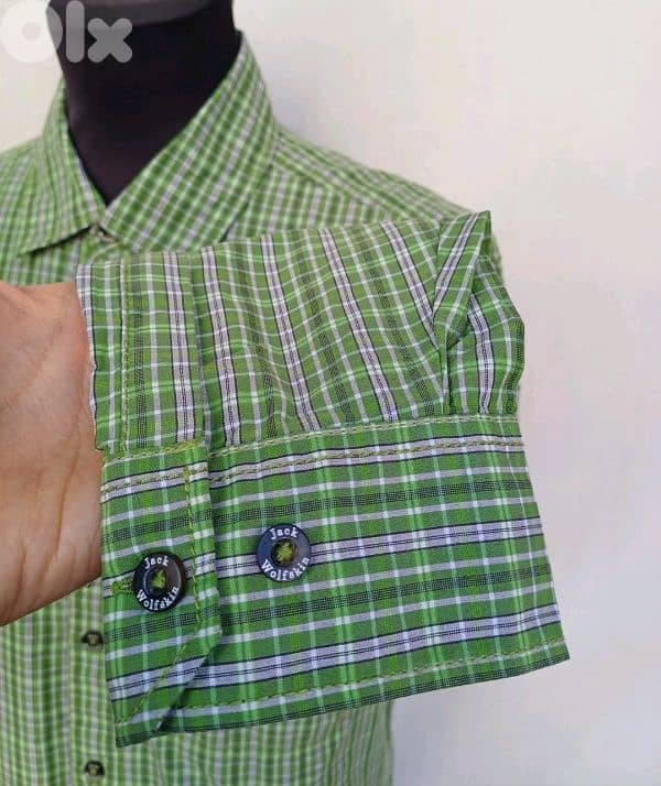 Jack Wolfskin QMC Plaid Outdoor button-UP Long Sleeve shirt Mens S 8