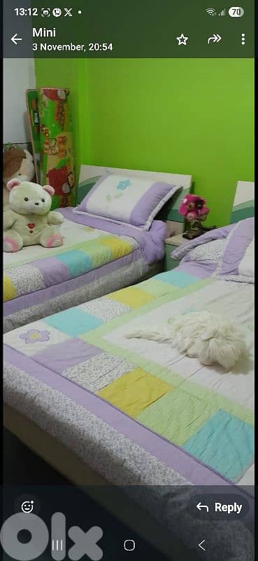 غرفة نوم أطفال شبه جديده 1