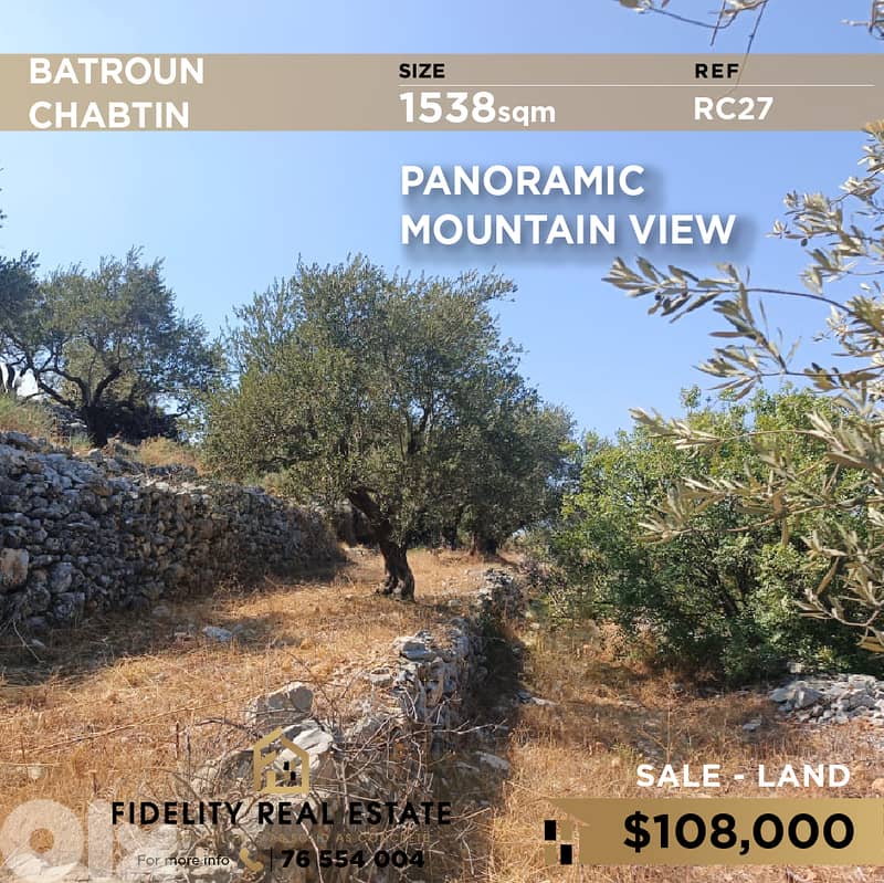 Land for sale in Chabtin RC27 أرض للبيع في شبطين 0