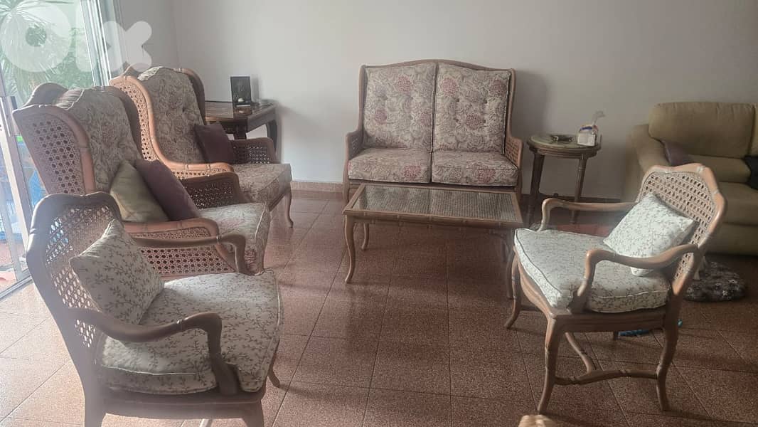 Rattan/Bamboo Style Salon Set – Good Condition 0