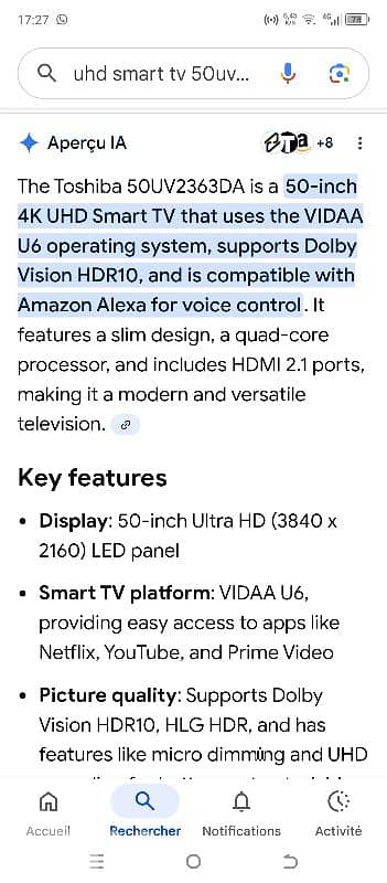 tv toshiba 4k full hd smart 4