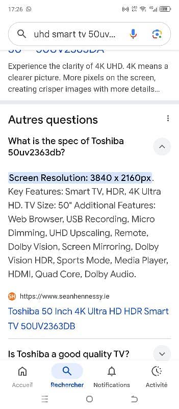 tv toshiba 4k full hd smart 5