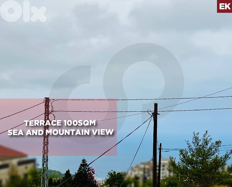 Terrace 100sqm - Sea and Mountain View -Jbeil Blat REF#EK128866 0