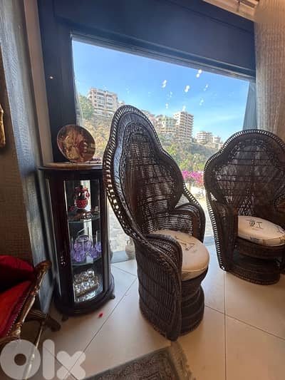 Peacock Emmanuelle Wicker Chair / Kok Maison / 1970s