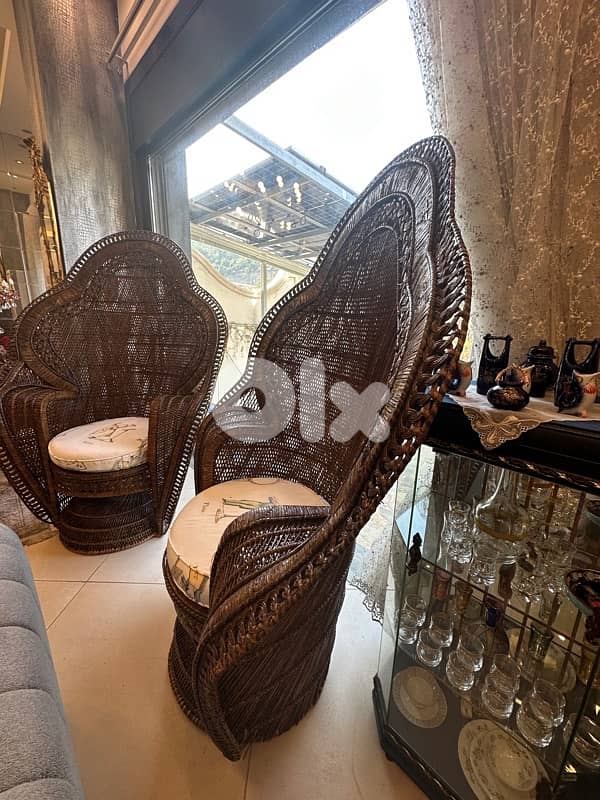 Peacock Emmanuelle Wicker Chair / Kok Maison / 1970s 1